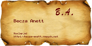 Becza Anett névjegykártya