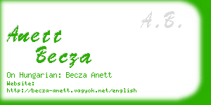 anett becza business card